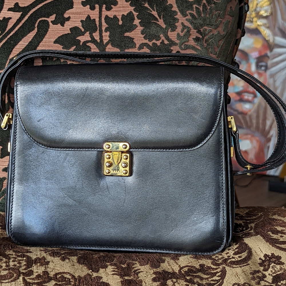 💯AUTH✨💎BALLY💎✨💎VINTAGE LOCK FLAPBAG - Picture 4 of 17